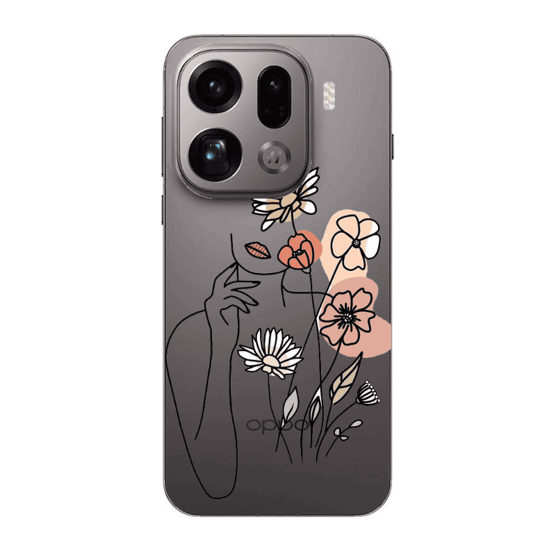 Oppo Find X9 Pro Lady with Flowers Transparent Silicone TPU Θήκη